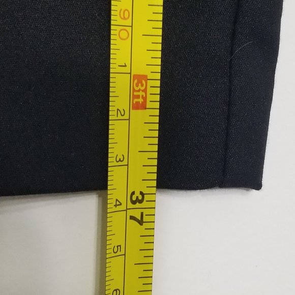 Vero Moda | Black Flocked Tuxedo Stripe Side Dress Pants Straight Ankle Leg M - Picture 9 of 13